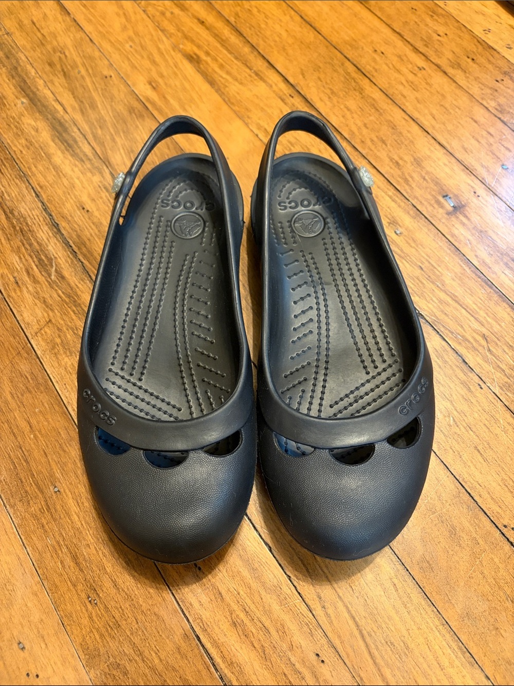 CROCS Black Slingback Mary Jane Flats